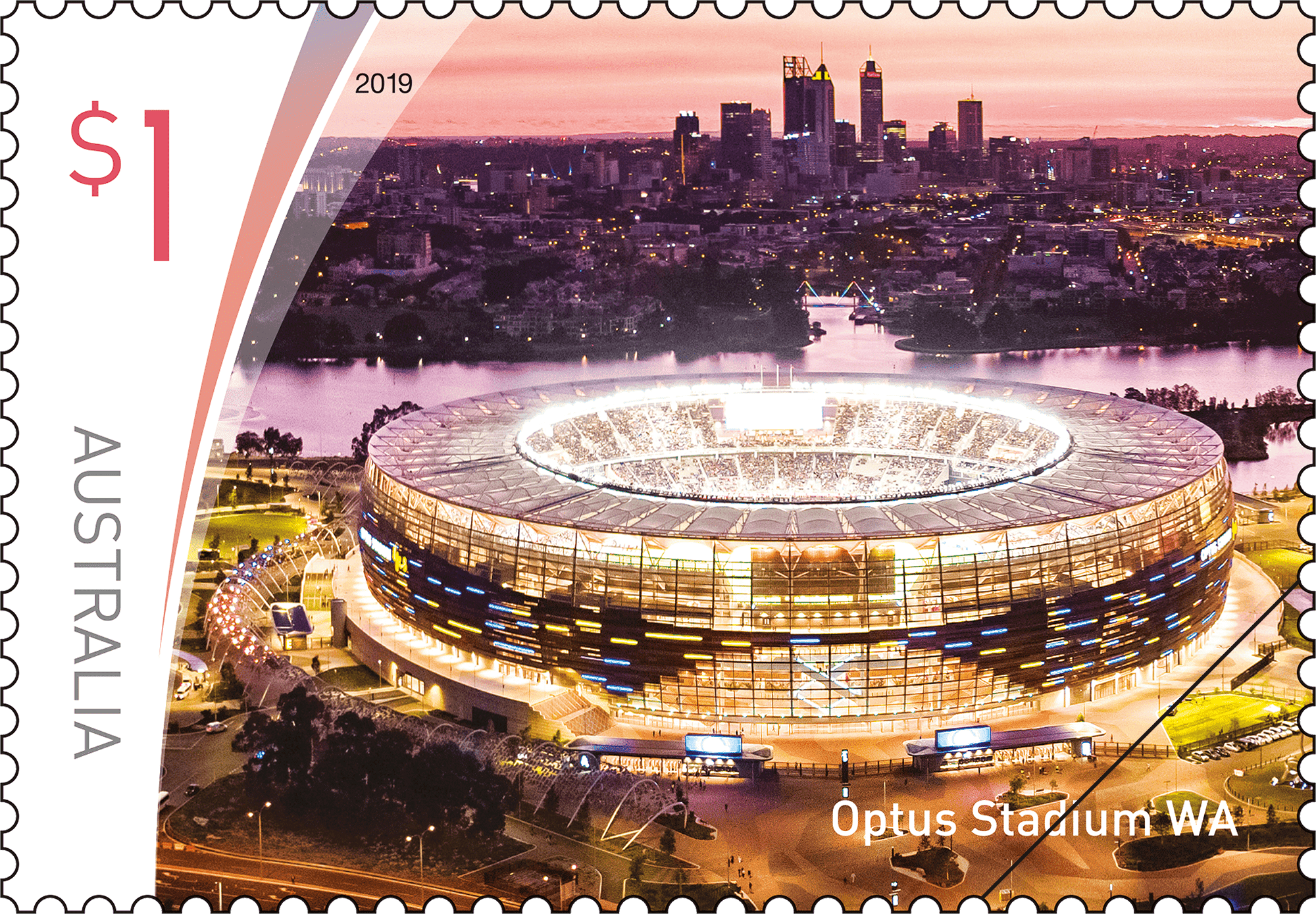 Optus Stadium WA stamp Optus Stadium, WA