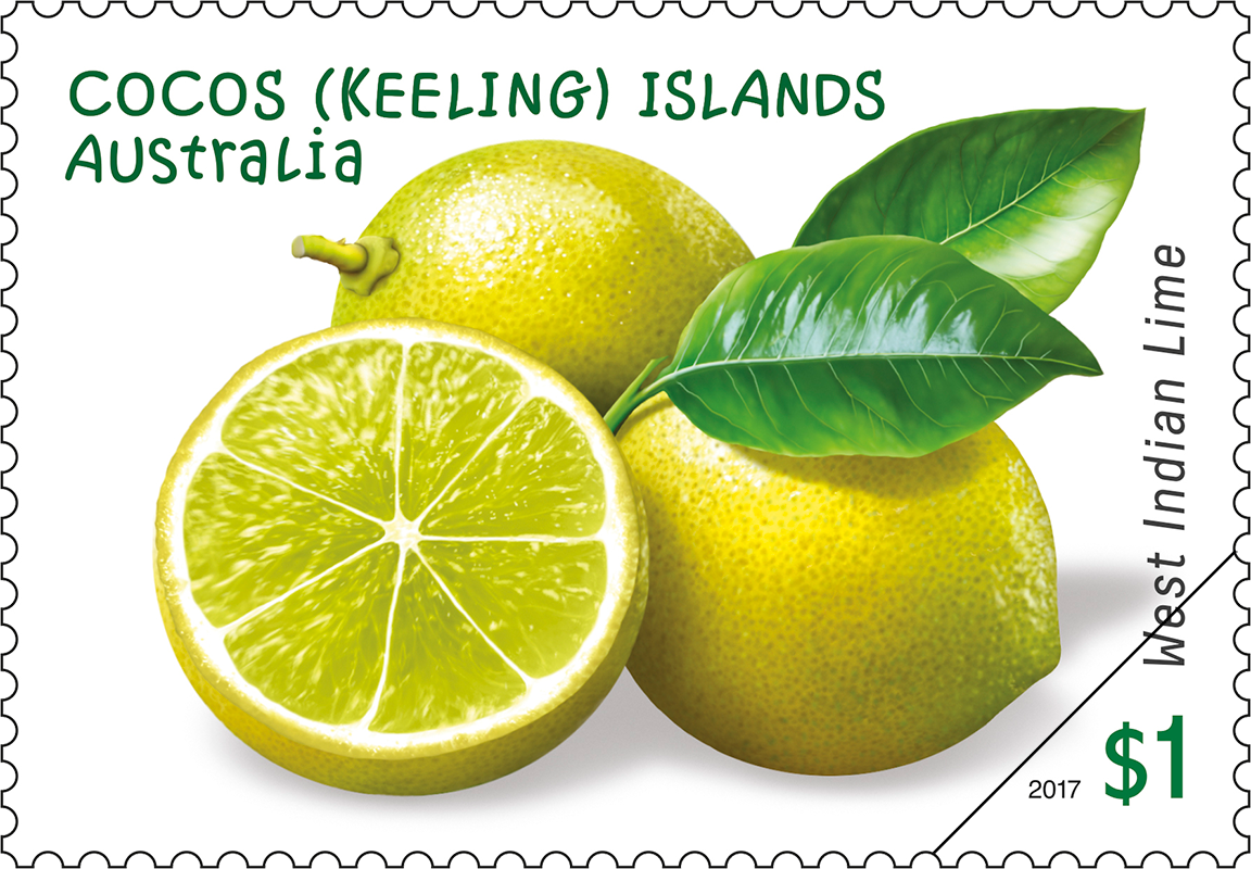 Garden Fruits of Cocos West Indian Lime stamp $1 West Indian Lime