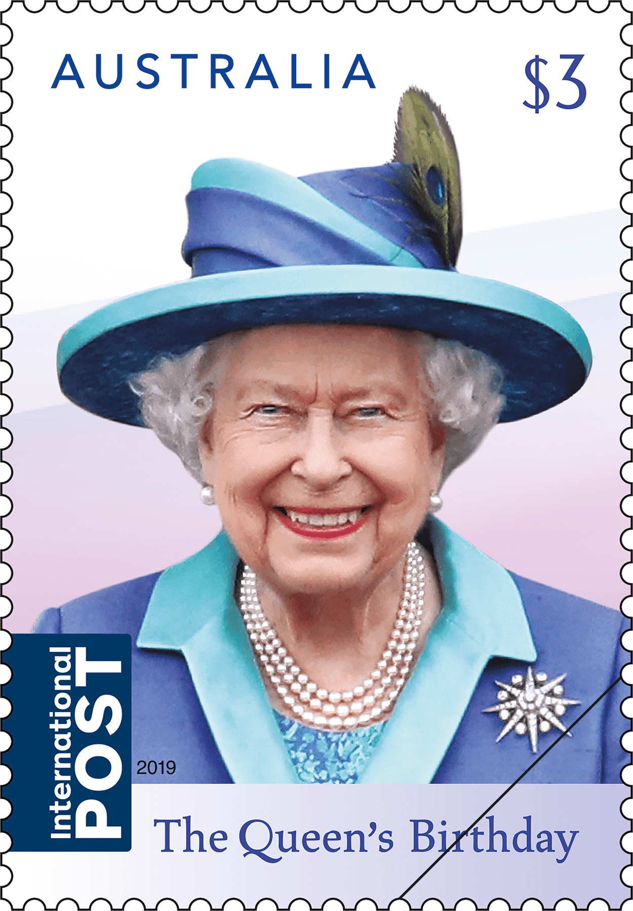 The Queen's Birthday 2019 $3 international stamp