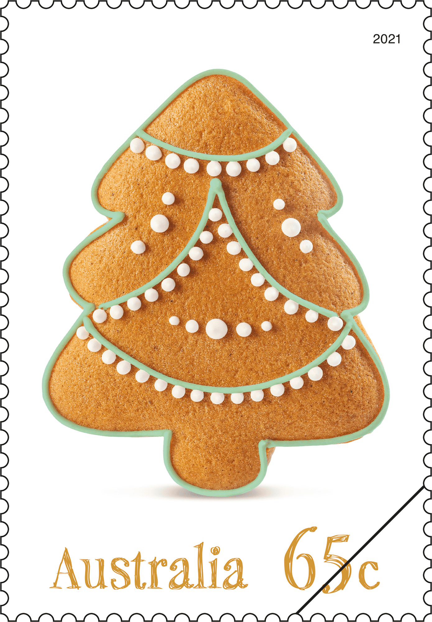 2021_Christmas_Tree_Stamp_400 65c Gingerbread tree
