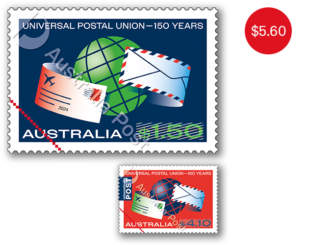 Universal Postal Union – 150 Years Gummed Set of Stamps