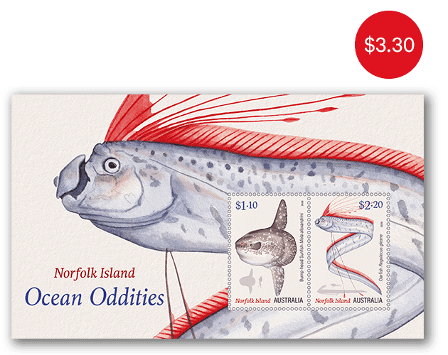 Norfolk Island Ocean Oddities minisheet