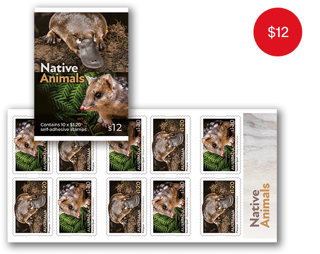 Booklet of 10x $1.20 Native Animals Stamps