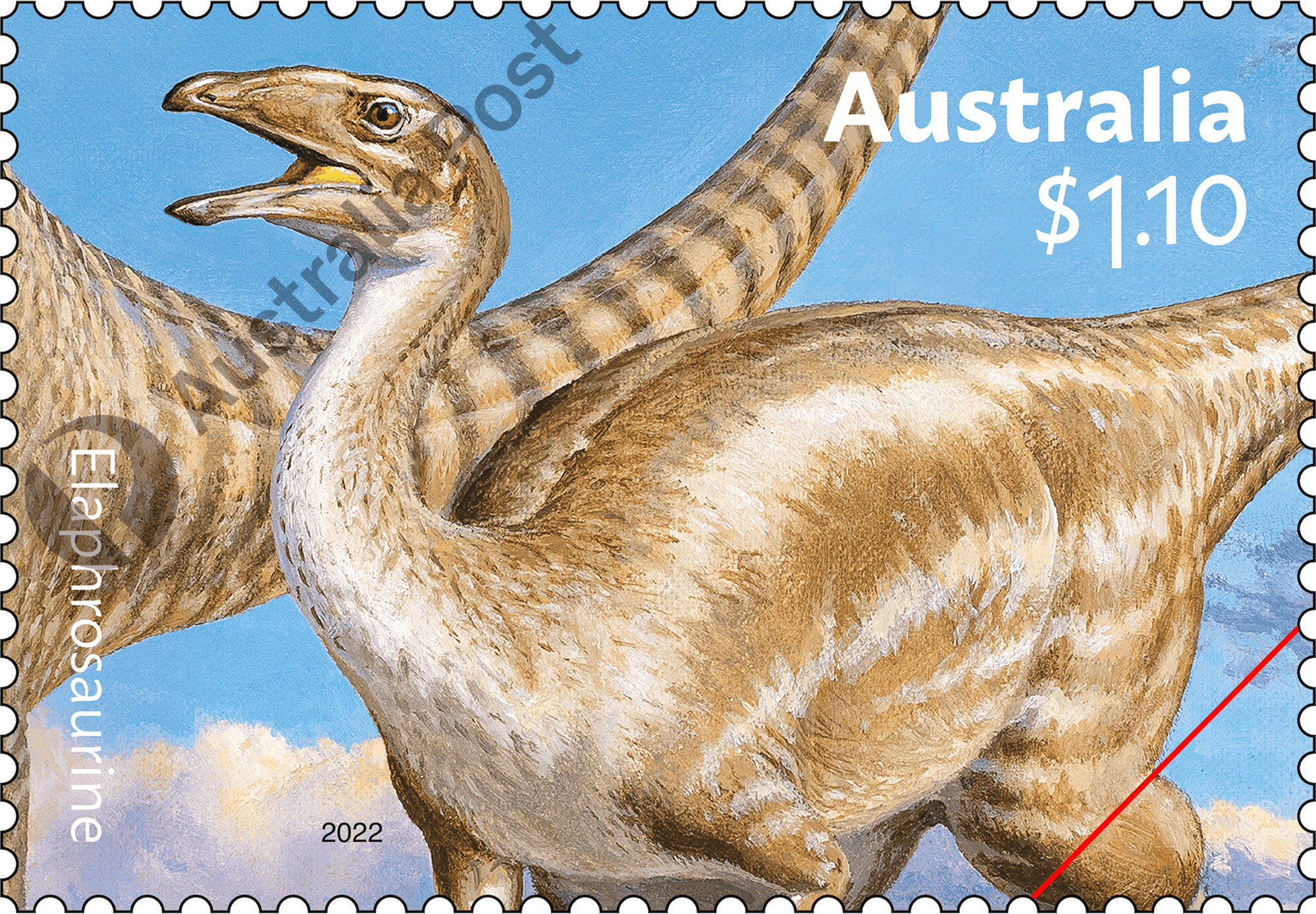 2022_Aust_Dinos_Stamp_01_400 $1.10 Elaphrosaurine