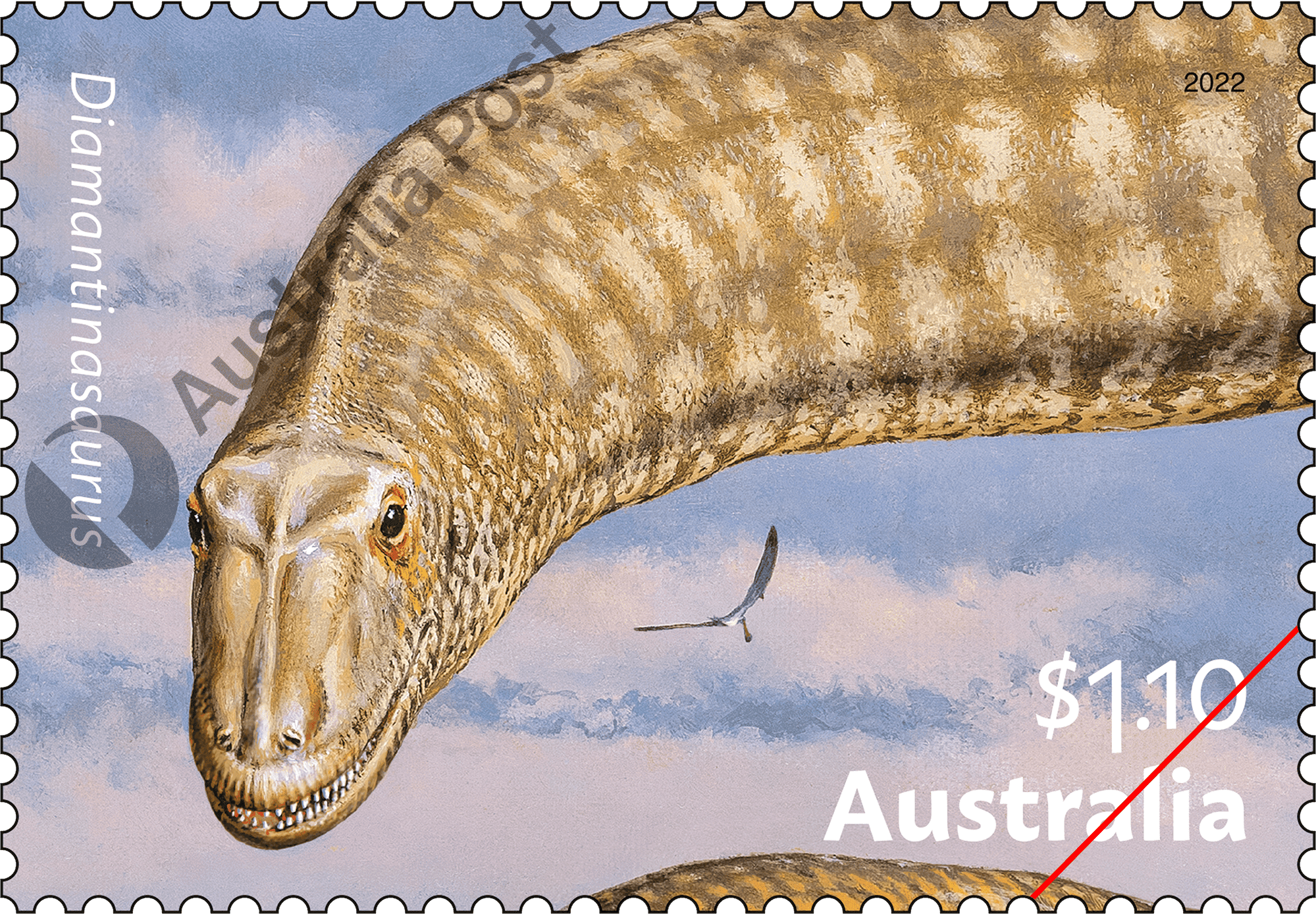 2022_Aust_Dinos_Stamp_01_400 $1.10 Diamantinasaurus