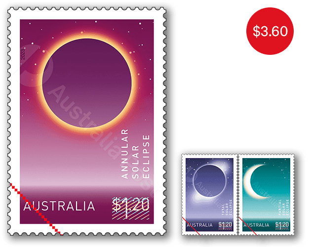 Set of Solar Eclipses Gummed Stamps