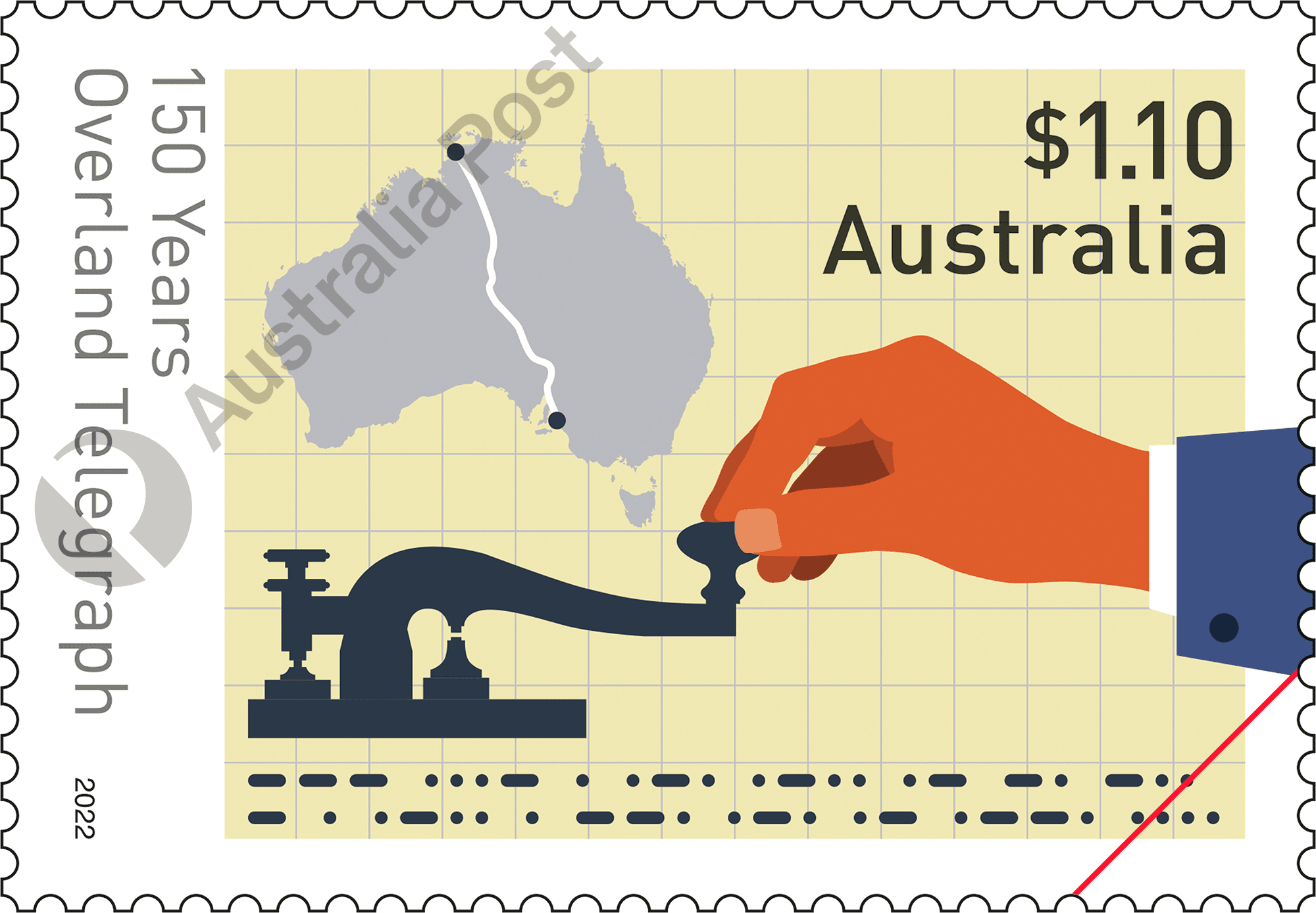 Overland Telegraph_Stamp_400 150 Years: Overland Telegraph