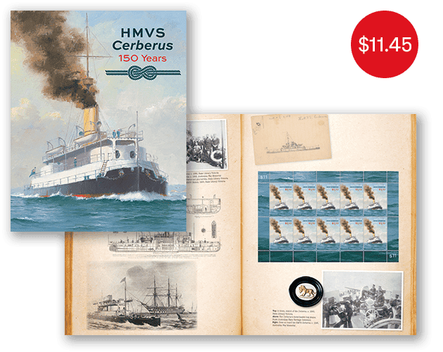 HMVS Cerberus: 150 Years Sheetlet Pack