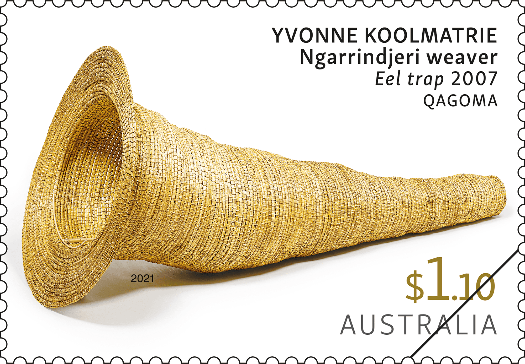 Sculpture_Stamps_01_400 $1.10 Yvonne Koolmatrie, Eel trap 2007