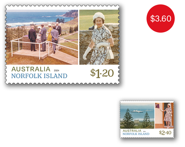 Set of Norfolk Island: 1974 Royal Visit Gummed Stamps