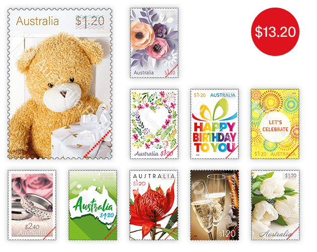 Set of Special Occasions Gummed Stamps