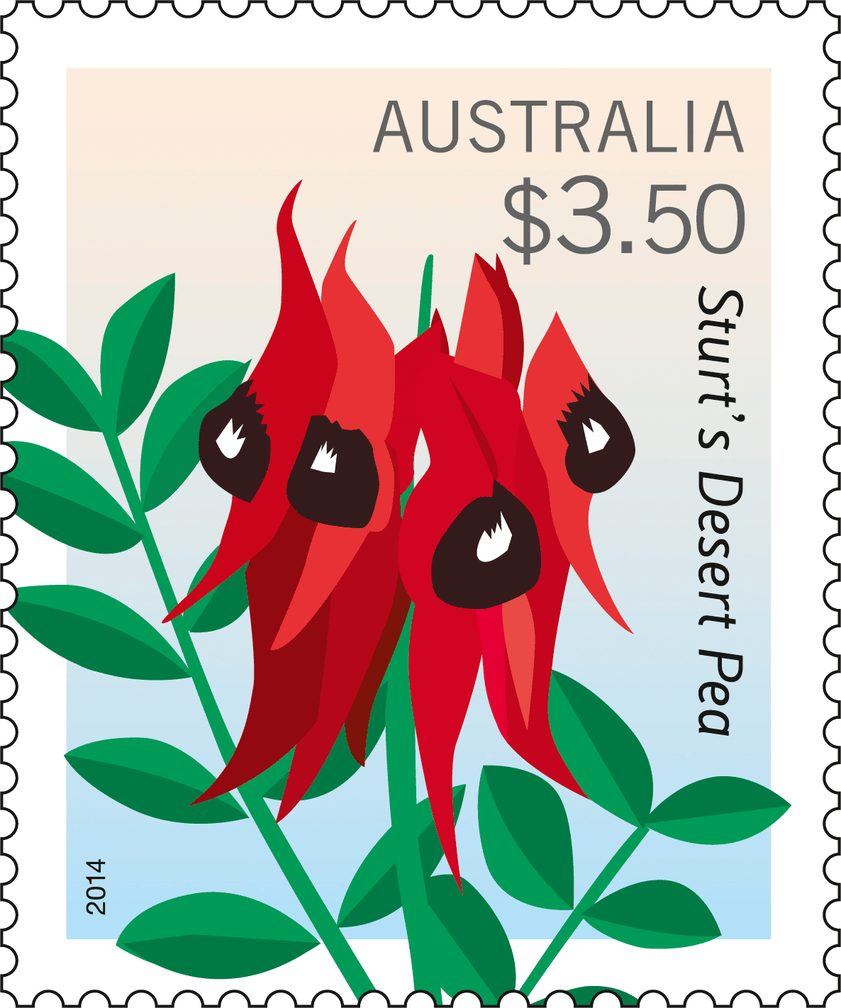 $3.50 Sturt’s Desert Pea