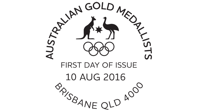 Australian Gold Medallists 2016: Brisbane 4000 postmark Australian Gold Medallists: Rio 2016 Olympic Games