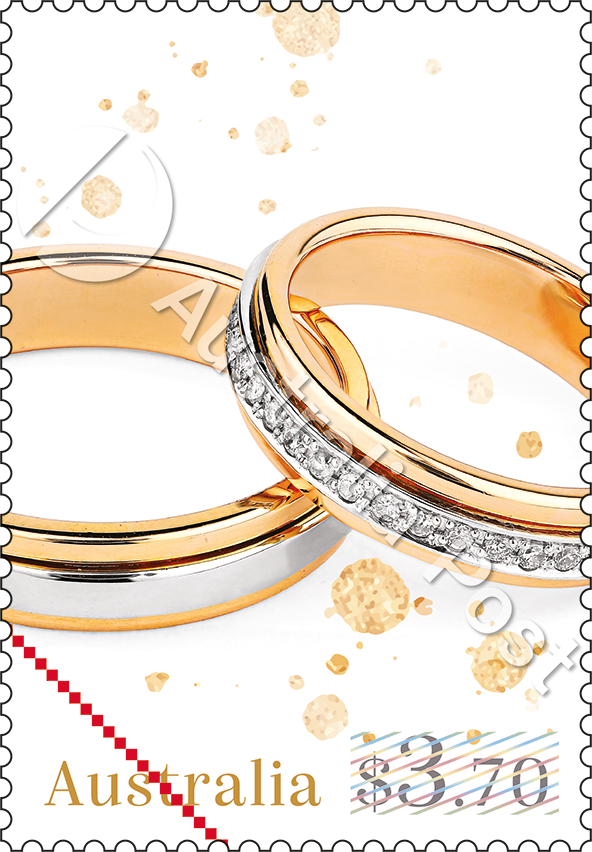 $1.85 Wedding rings stamp