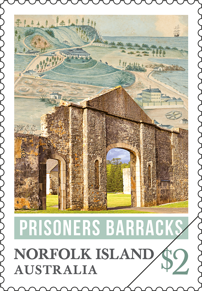 Norfolk Island Convict Heritage Prisoners Barracks $2 stamps $2 Prisoners Barracks