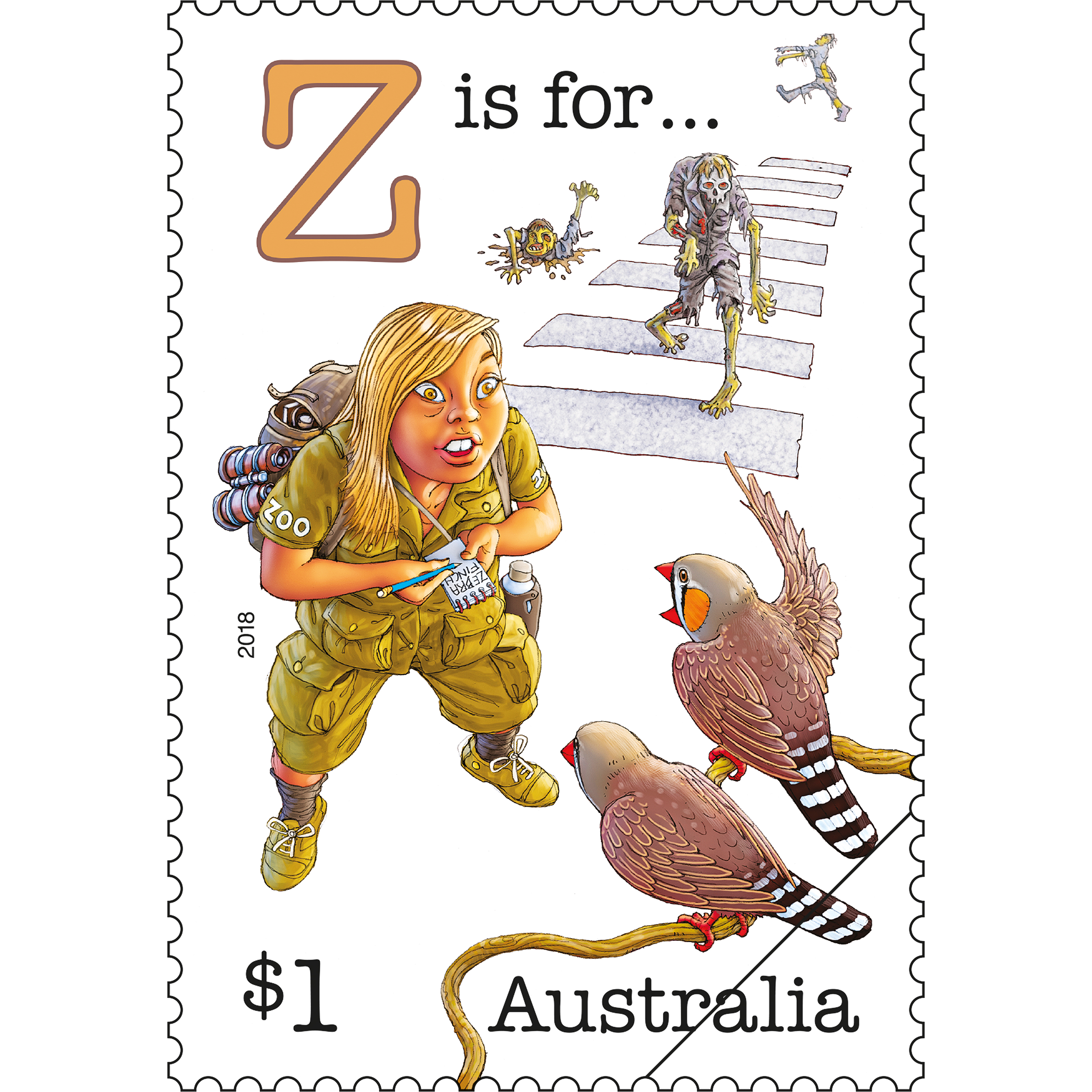 Fair Dinkum Aussie Alphabet part 4 Z stamp $1  Z is for...