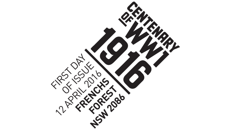 Centenary of WWI: 1916 postmark Australian TreesCentenary of WWI: 1916