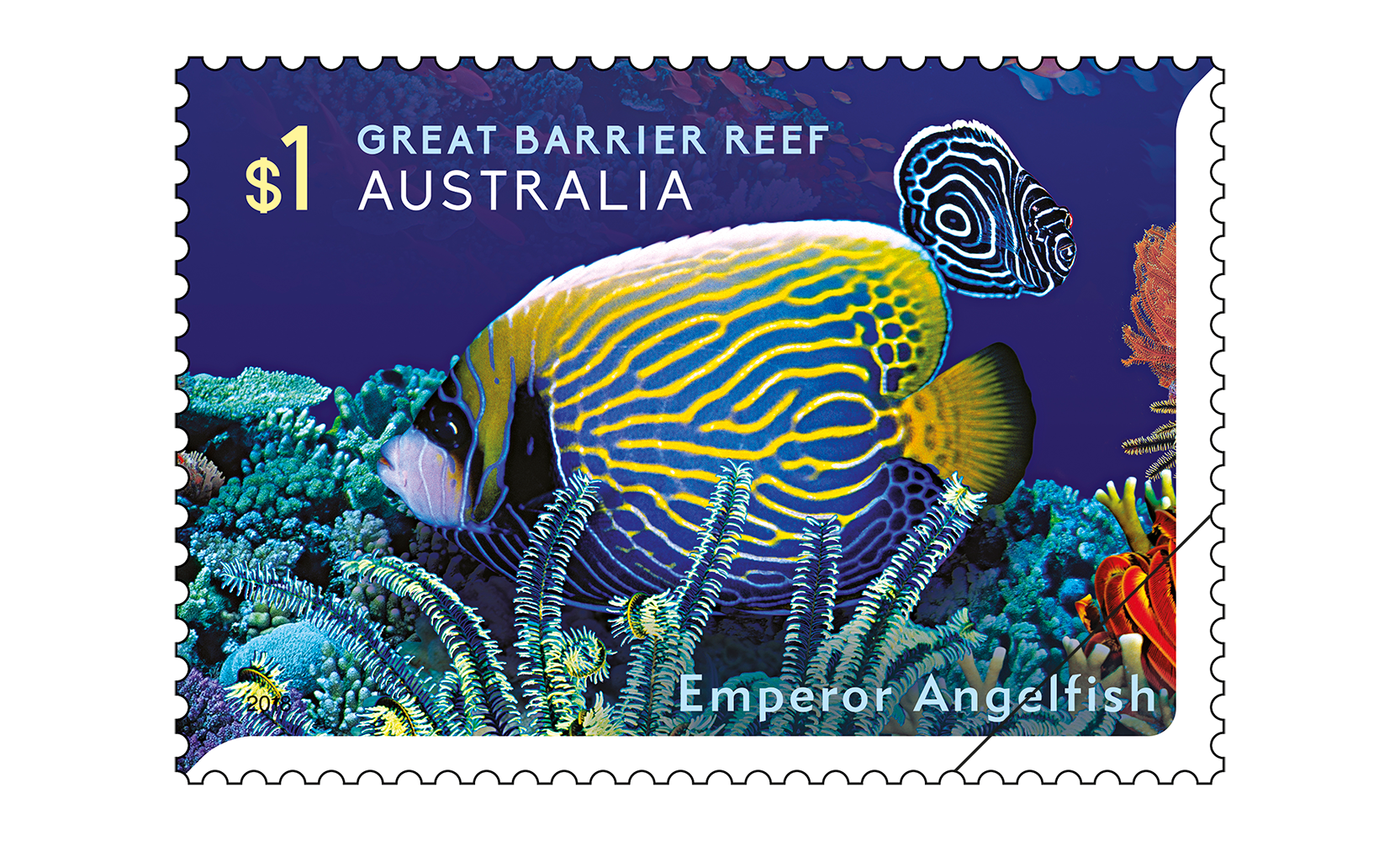 Reef Safari Emperor Angelfish $1 stamp