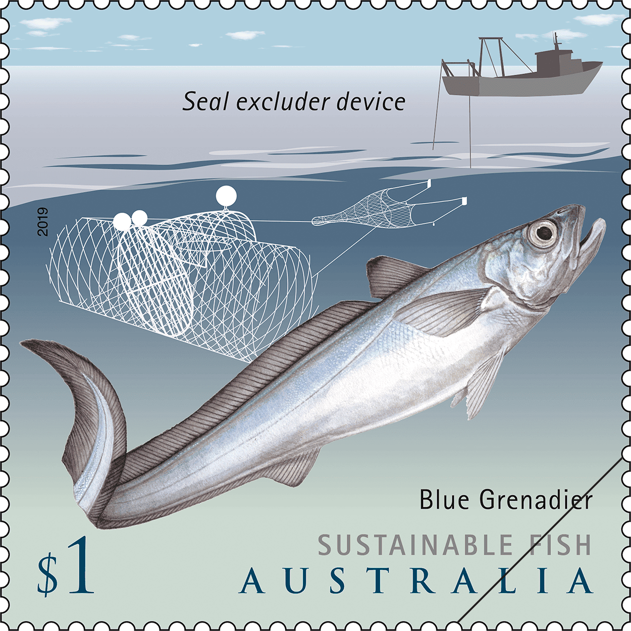 Sustainable Fish Blue Grenadier $1 stamp $1 - Blue Grenadier