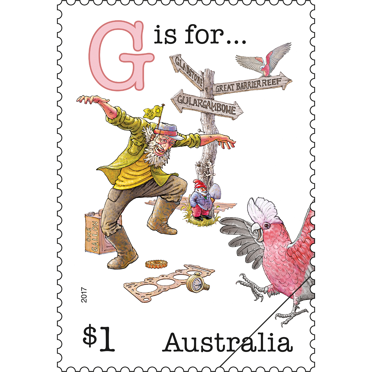 Fair Dinkum Aussie Alphabet part 3 - G is for ... stamp $1 G is for …