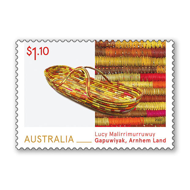 $1.10 Aboriginal Fibre Art stamp