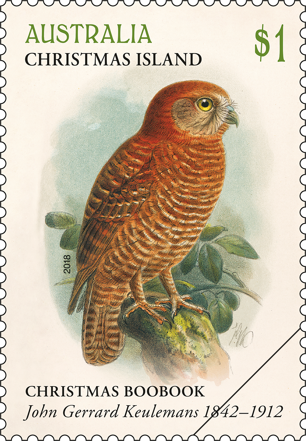 The Art of John Gerrard Keulemans Christmas Boobook stamp Christmas Island: The Art of John Gerrard Keulemans