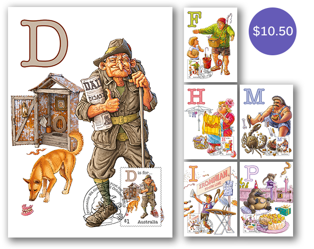 Fair Dinkum Aussie Alphabet part 5 maxicard set