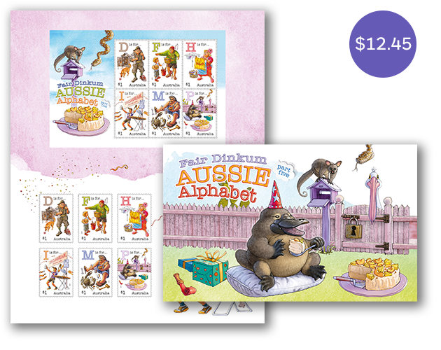 Fair Dinkum Aussie Alphabet part 5 stamp pack