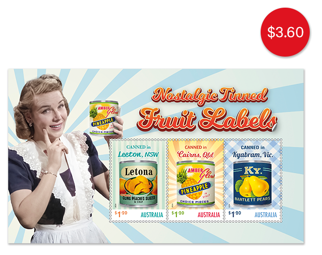 Nostalgic Tinned Fruit Labels Minisheet