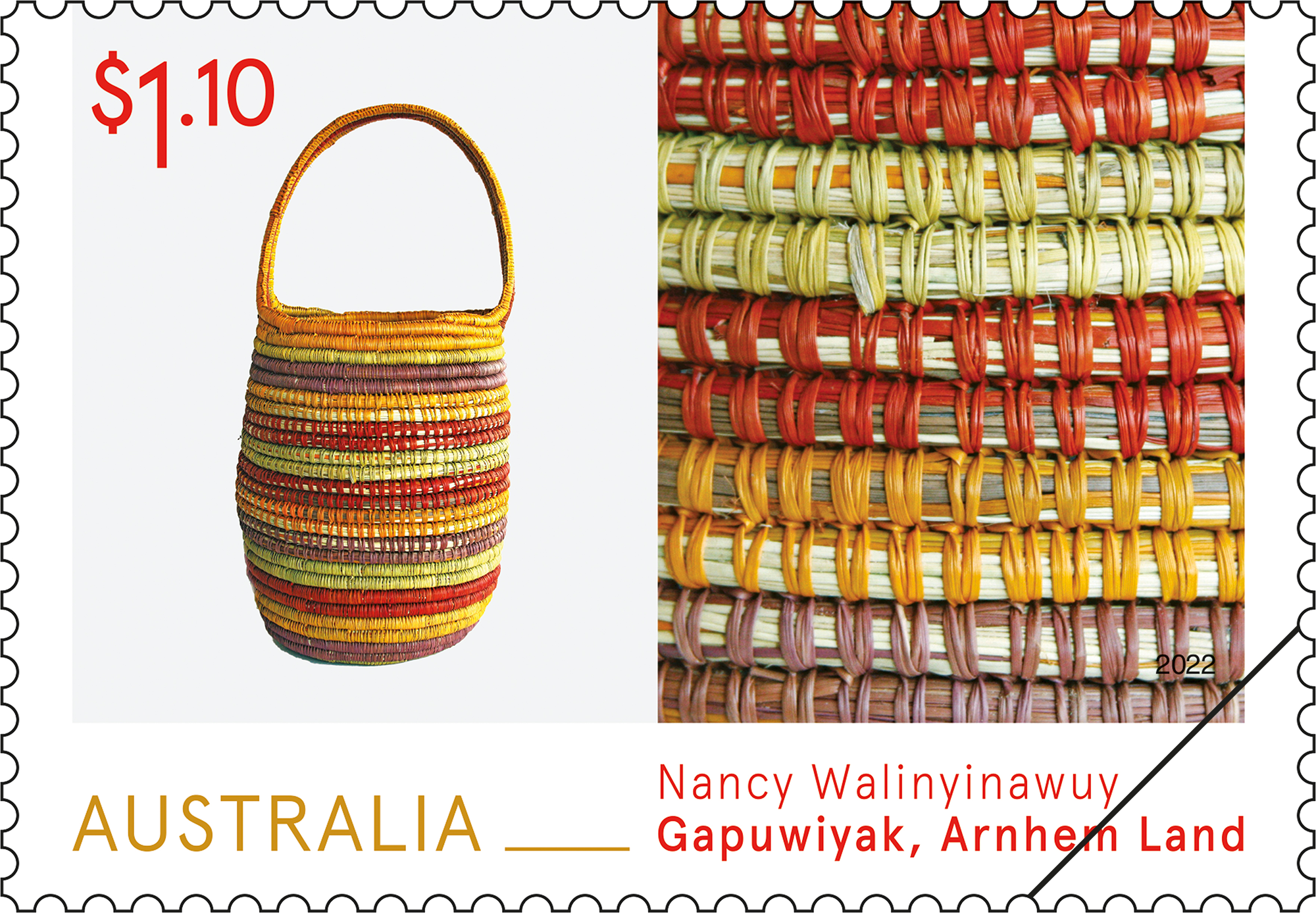 Arnhem Land Fibre Art Stamp_01_400 $1.10 Nancy Walinyinawuy Guyula stamp