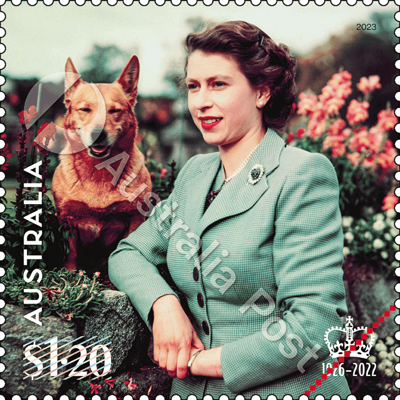 2023_Queen_In_Memoriam_Stamp_06_Watermark $1.20 Queen Elizabeth II, 1952