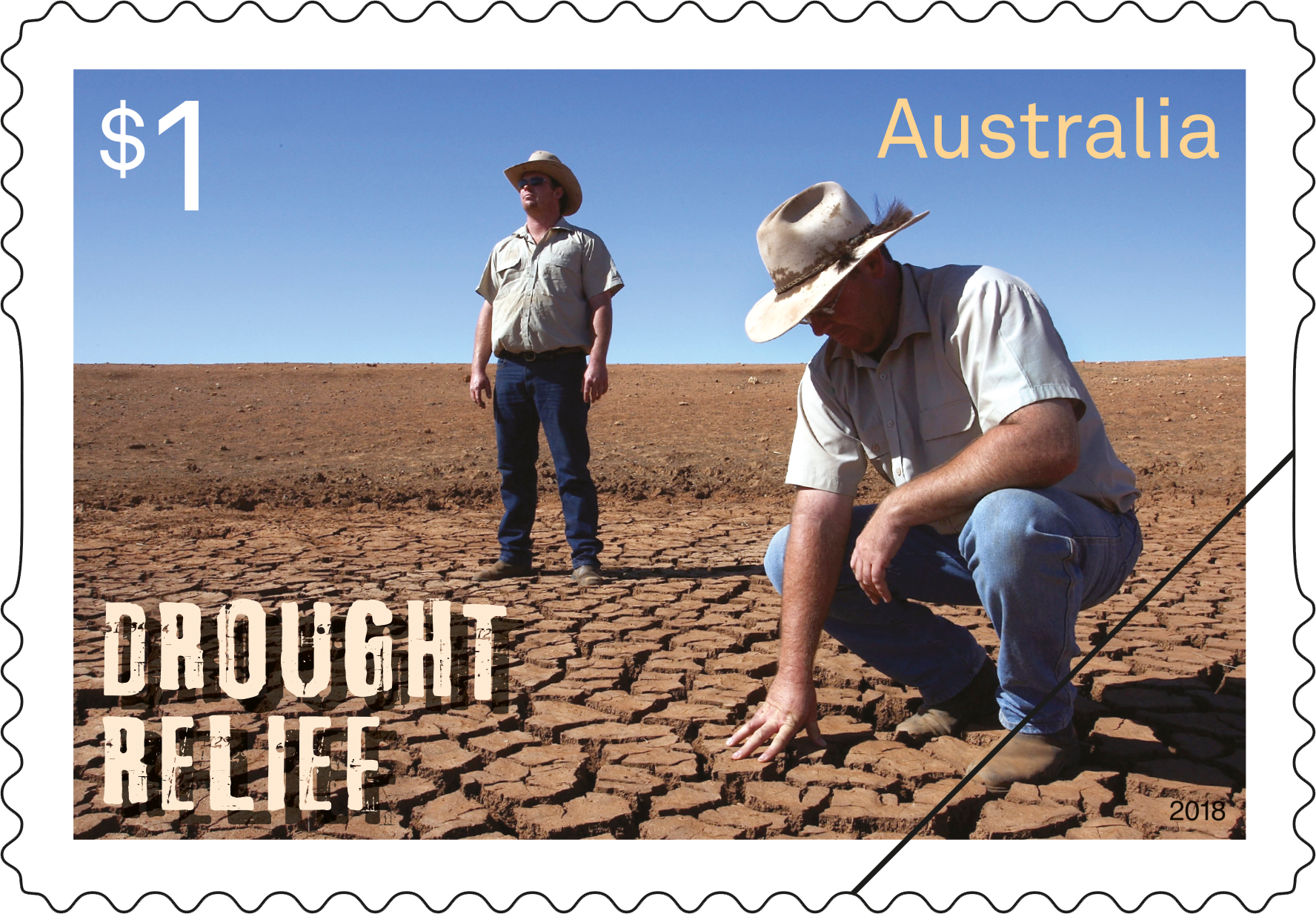 Drought Relief $1 stamp (not for individual sale) Drought Relief