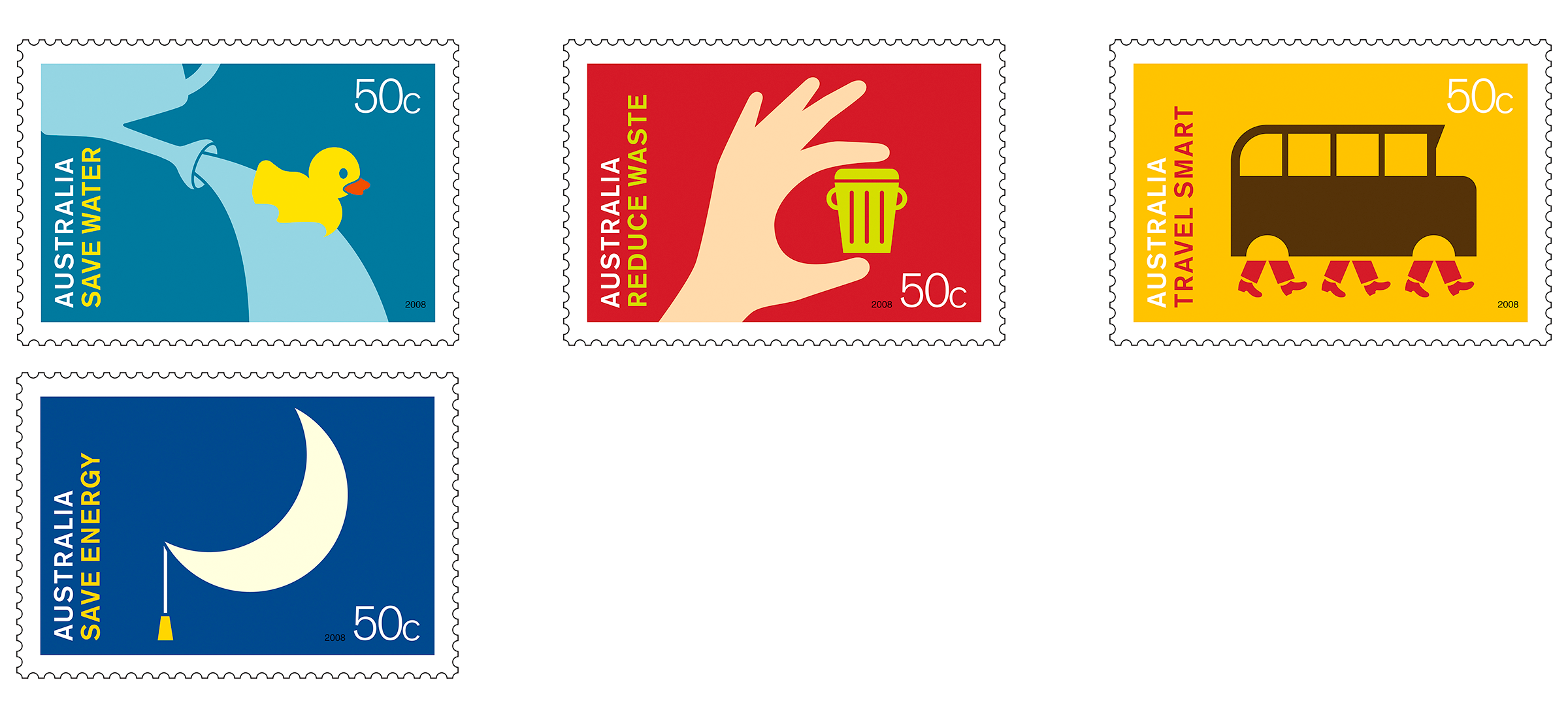 2008 Australia Post Stamp Design Award - Designers' Choice - Living Green stamp issue.