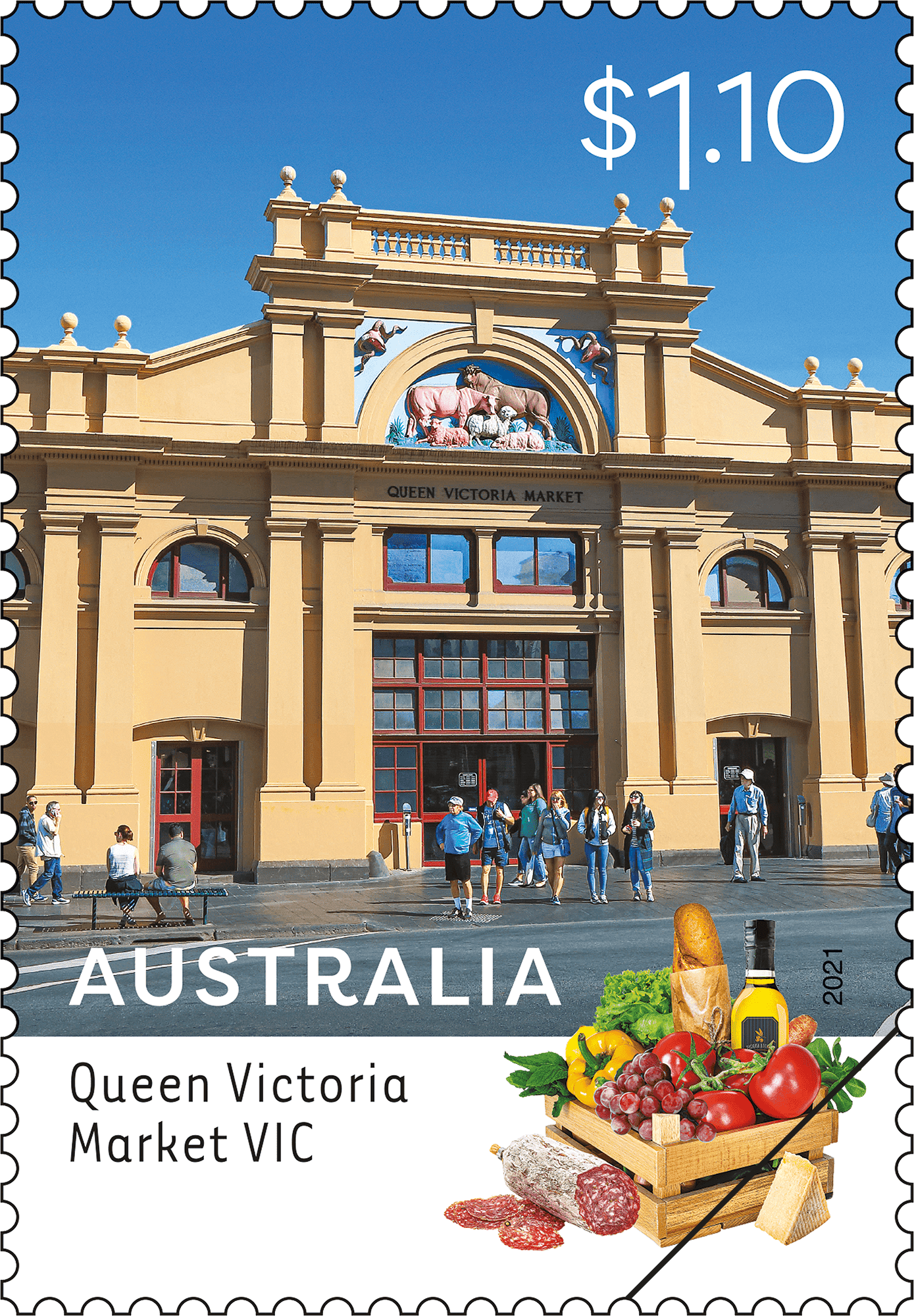 National_Heritage_Aust_Stamp_01_400 $1.10 Queen Victoria Market, Melbourne