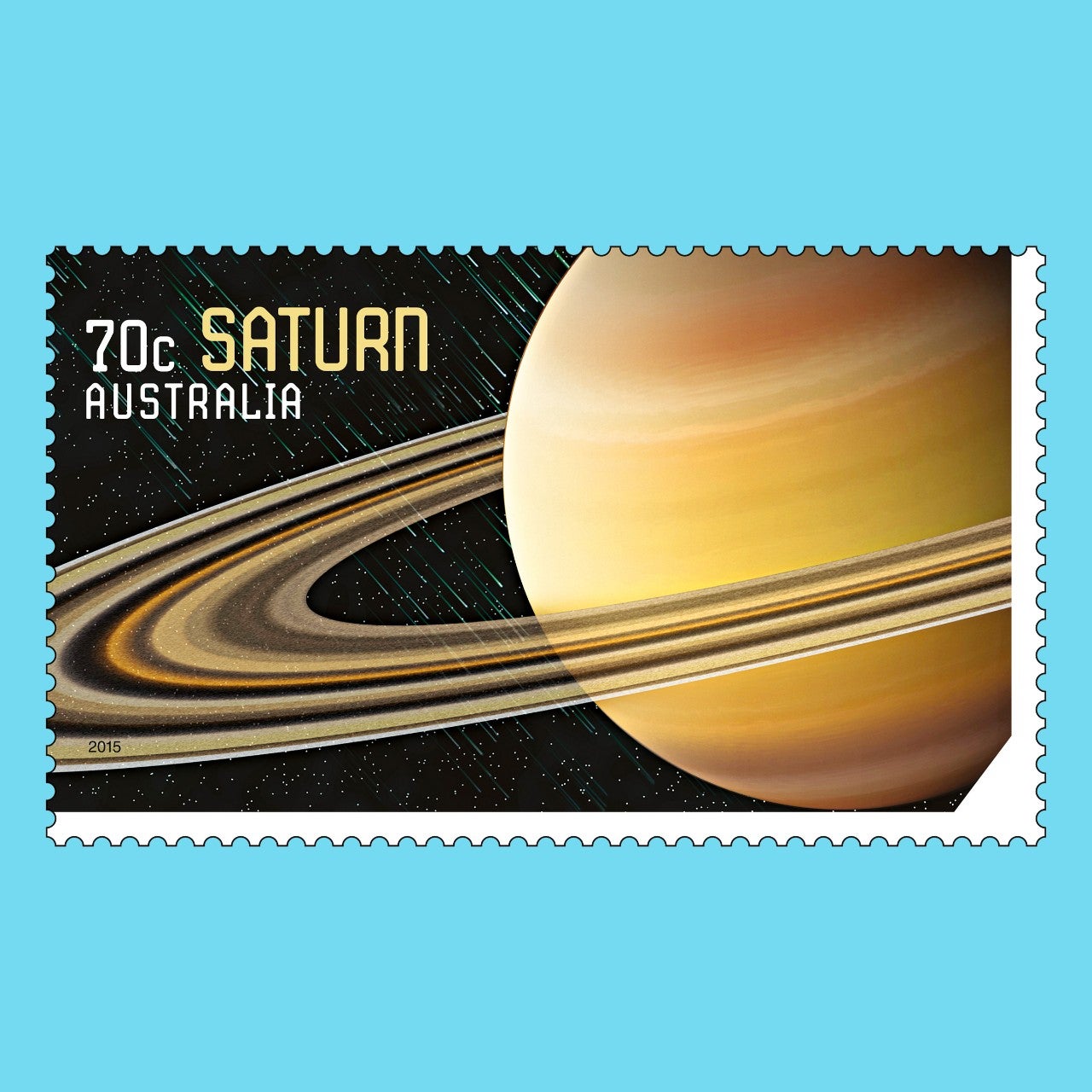 Our Solar System 2015 Saturn stamp