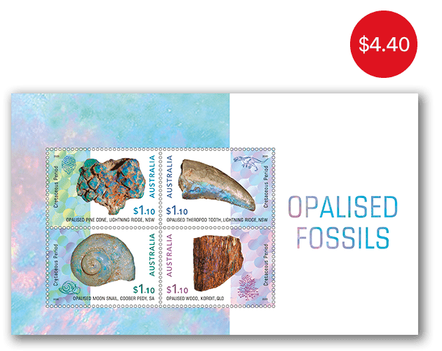 Opalised Fossils minisheet