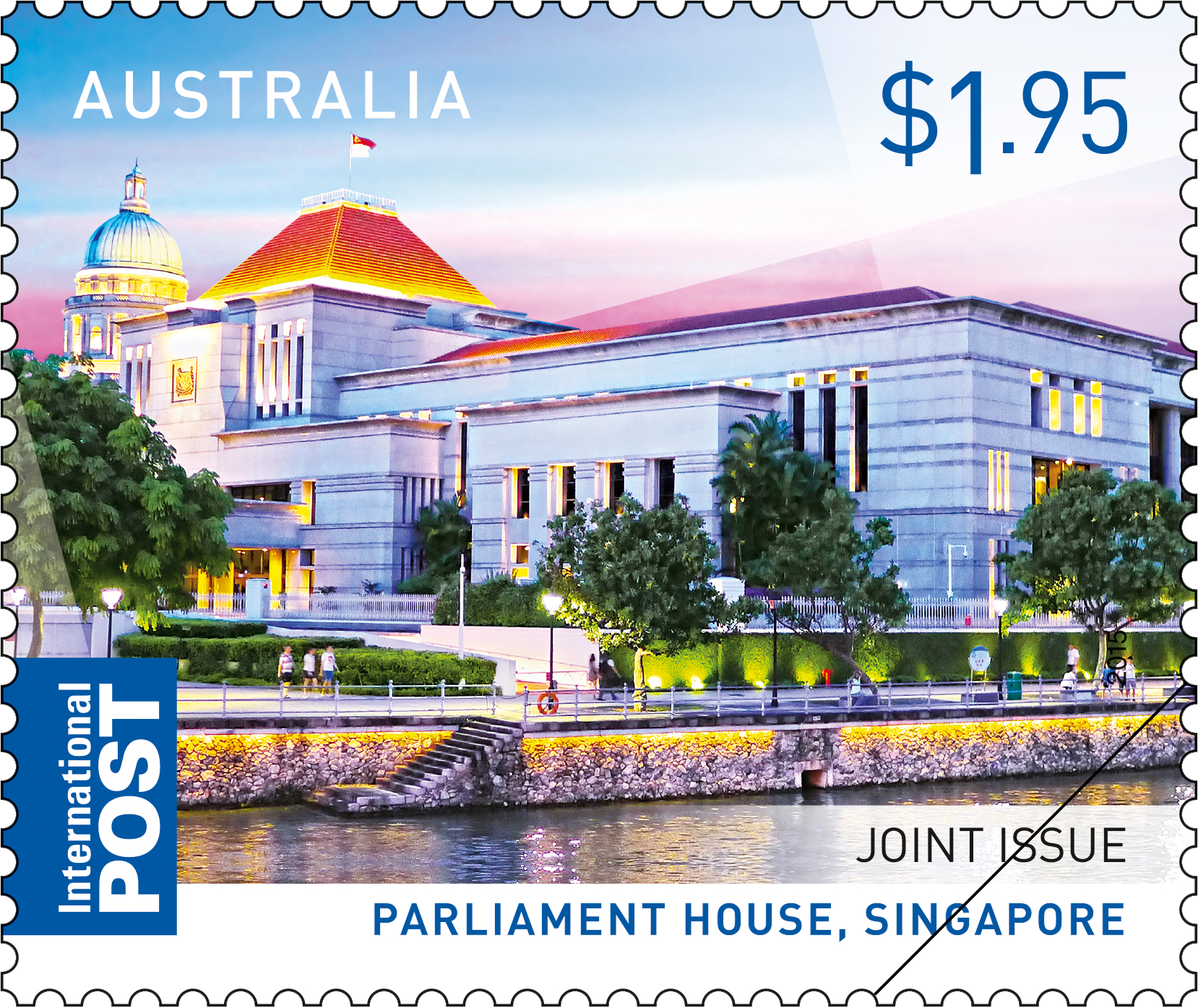 Joint_Issue_Sing_Stamp_400 $1.95 Parliament House, Singapore