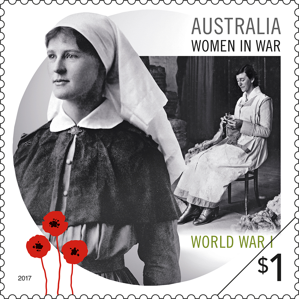 A Century of Service: Women in War World War I stamp World War I