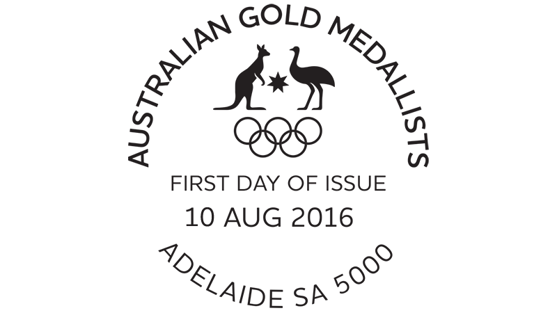 Australian Gold Medallists 2016: Adelaide 5000 postmark Australian Gold Medallists: Rio 2016 Olympic Games