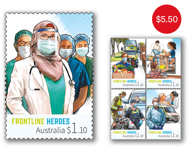 Set of Frontline Heroes Gummed Stamps