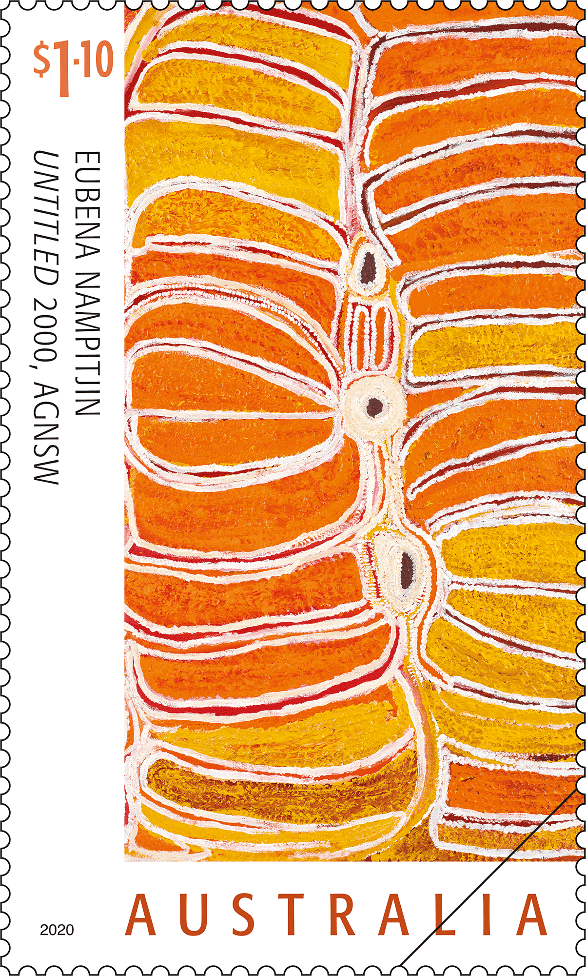 $1.10 Tingarri Mamultjulkulakutu (Tingarri men travelling to Mamultjulku) 2001, National Gallery of Victoria