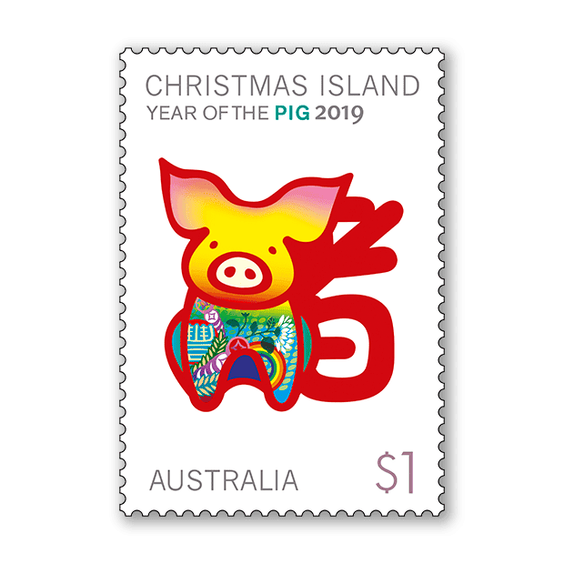 Christmas Island Year of the Pig 2019 stamp