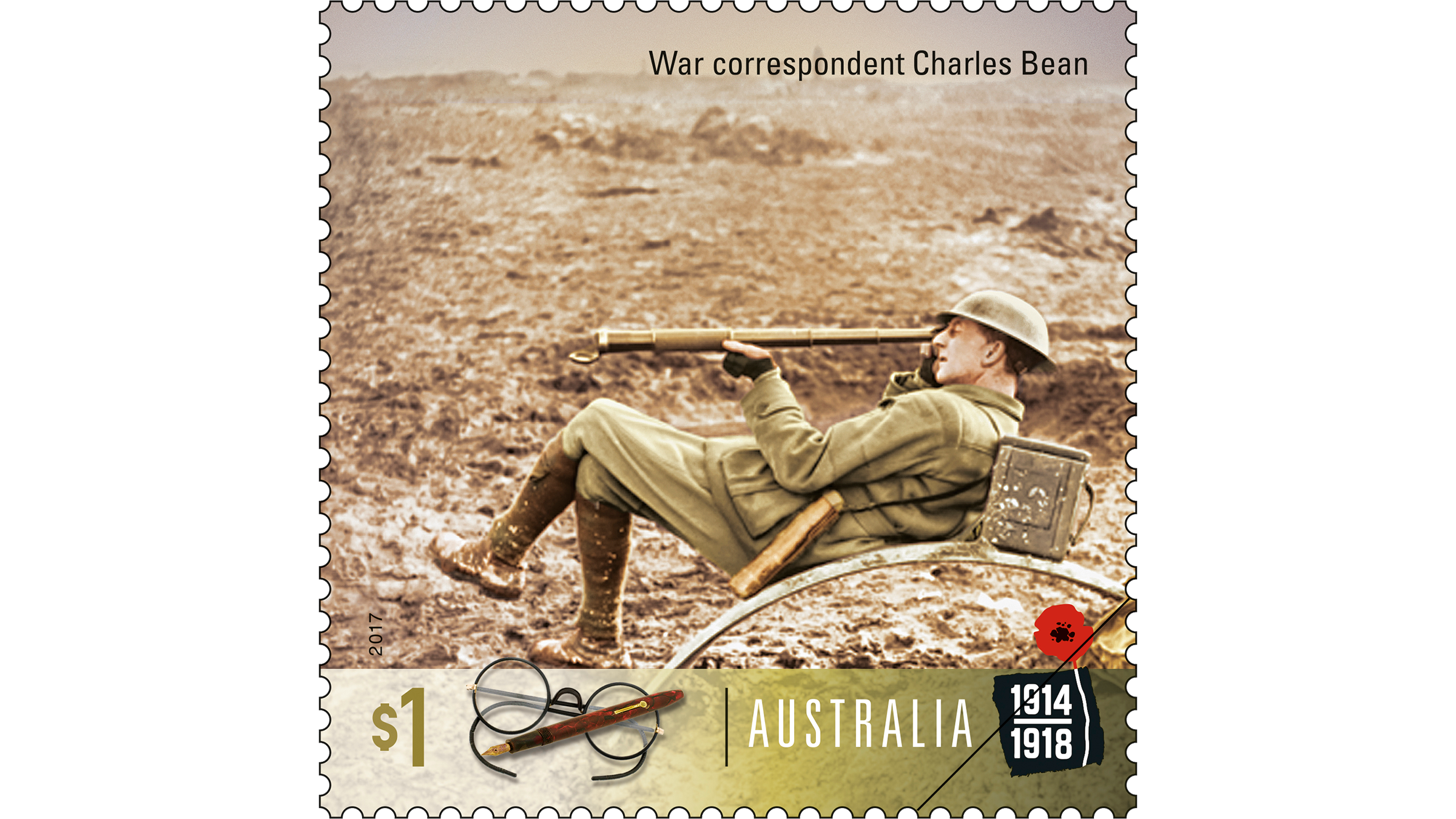 Centenary of WWI: 1917 - War correspondent Charles Bean $1 War correspondent Charles Bean