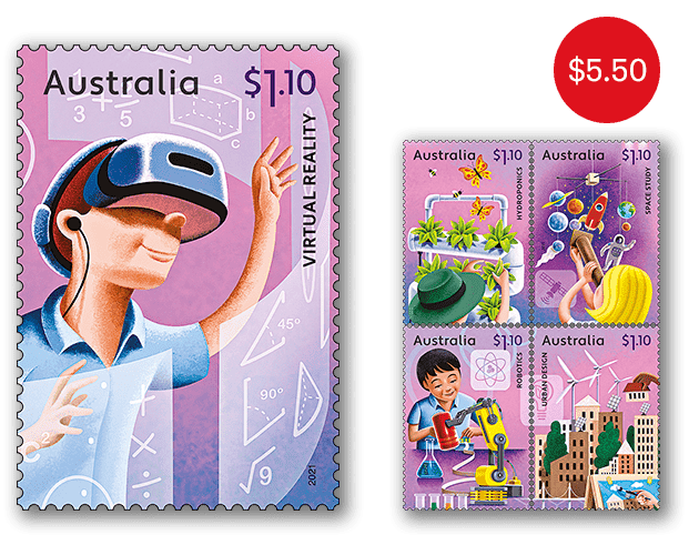 Set of Full STEAM Ahead Gummed Stamps