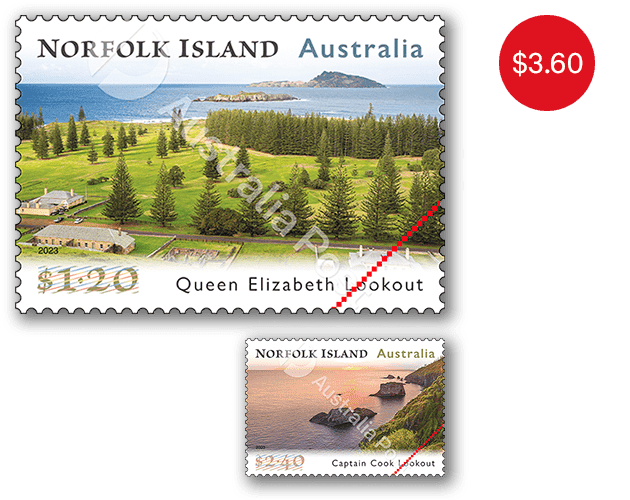 Norfolk Island Lookouts set of stamps Set of Norfolk Island Lookouts Gummed Stamps