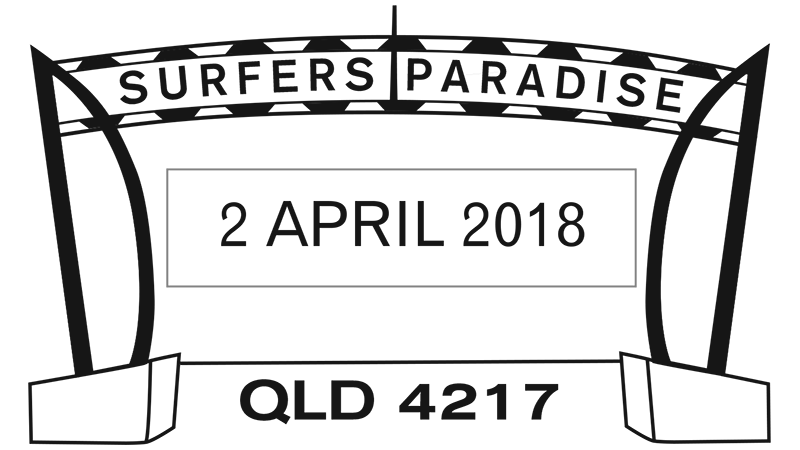 2 April 2018 Surfers Paradise QLD 4217 postmark