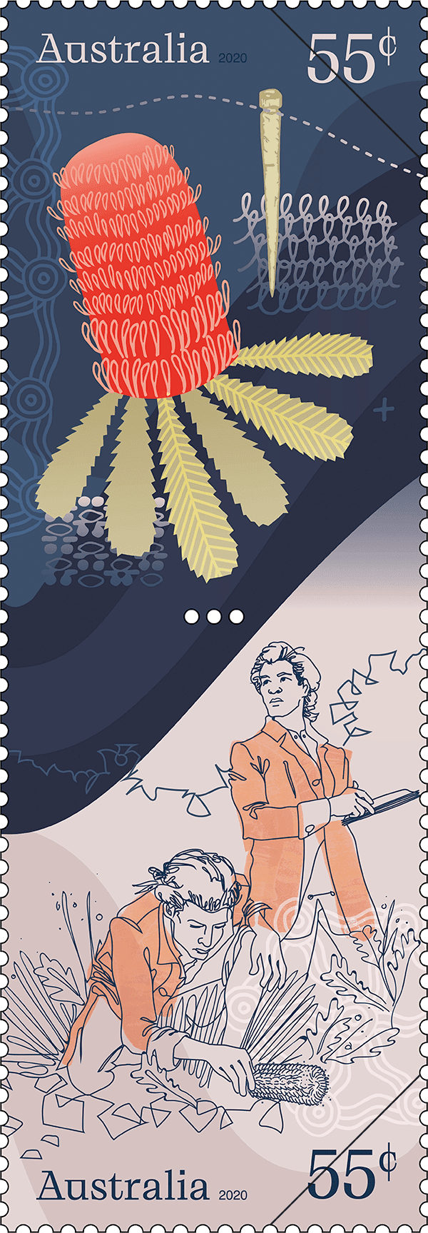 Science and botany: 55c Banksia and 55c Banks and Solander