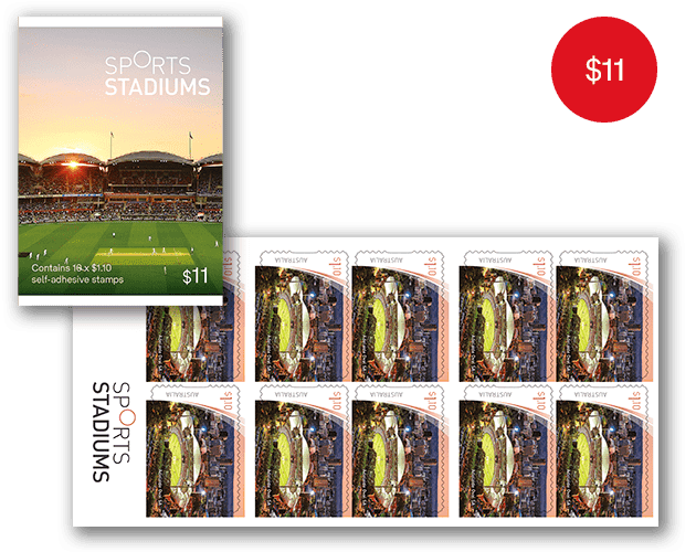 Sports Stadiums part 2 booklet of 10 Booklet of 10 x $1.10 Adelaide Oval stamps