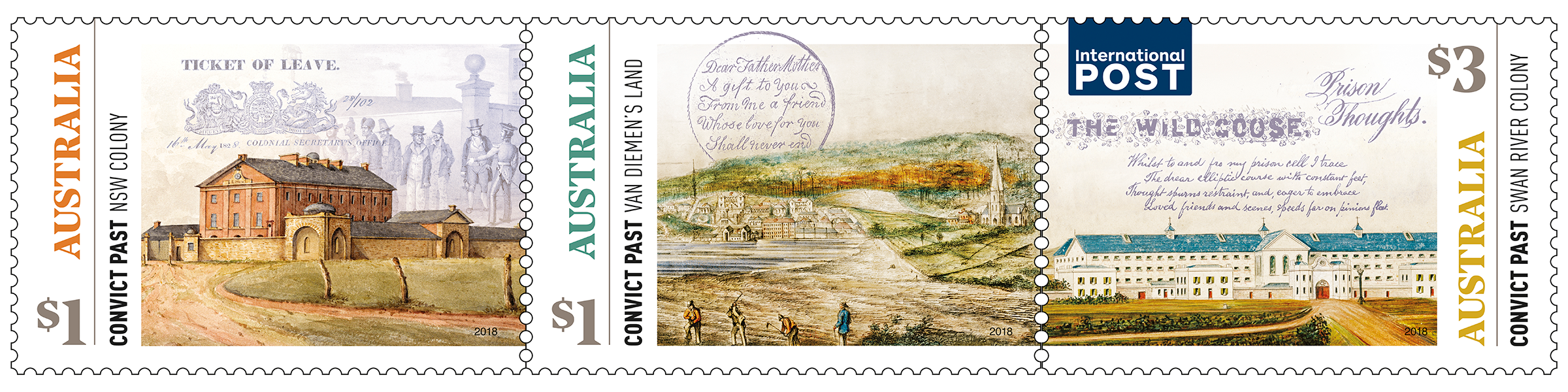 Convict Past set of stamps