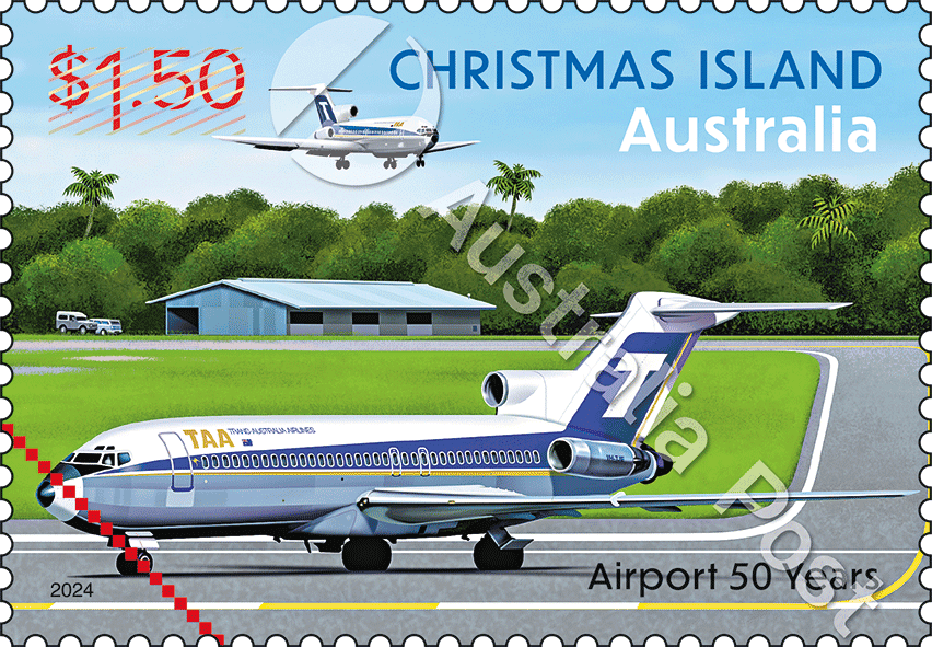2024_CI_Airport_50_Years_Stamp_02_WM $1.50 TAA Boeing 727
